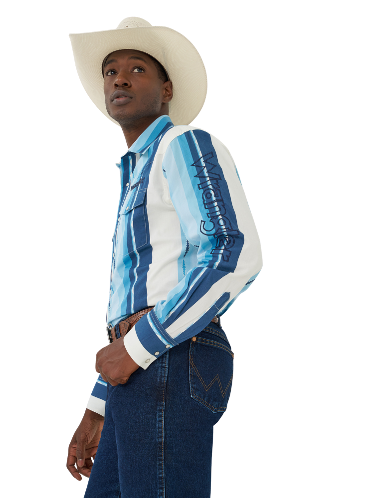 Chemise Western Vintage Stripe avec manche brodée - Homme