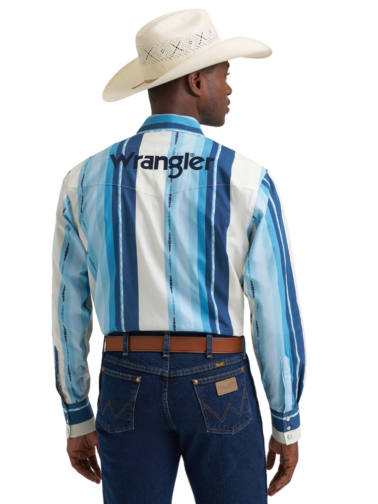 Chemise Western Vintage Stripe avec manche brodée - Homme