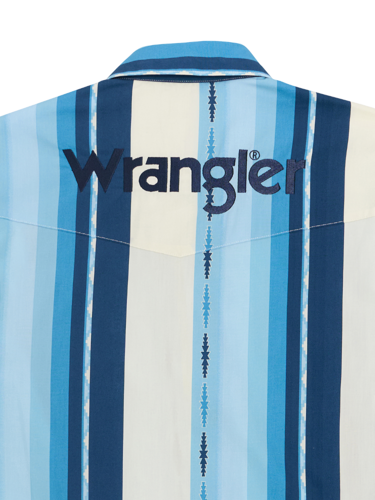 Chemise Western Vintage Stripe avec manche brodée - Homme