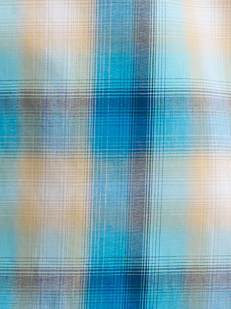 Chemise Western Plaid Turquoise avec broderie Logo - Homme