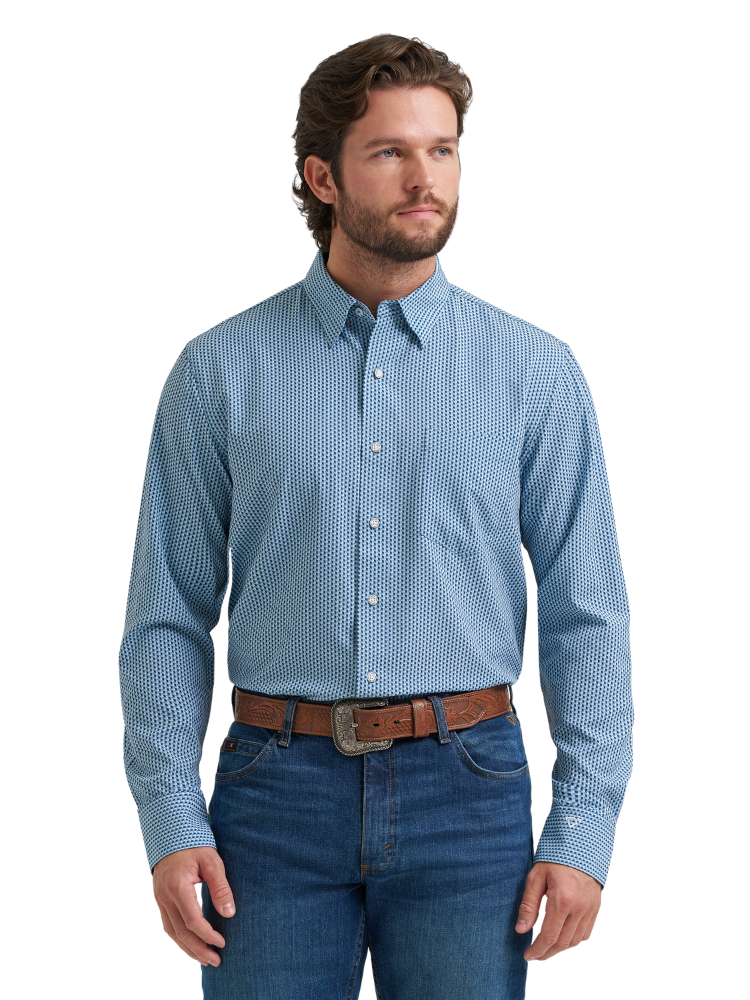 Chemise Wrangler® X Cody Johnson Performance Géo Blue - Homme