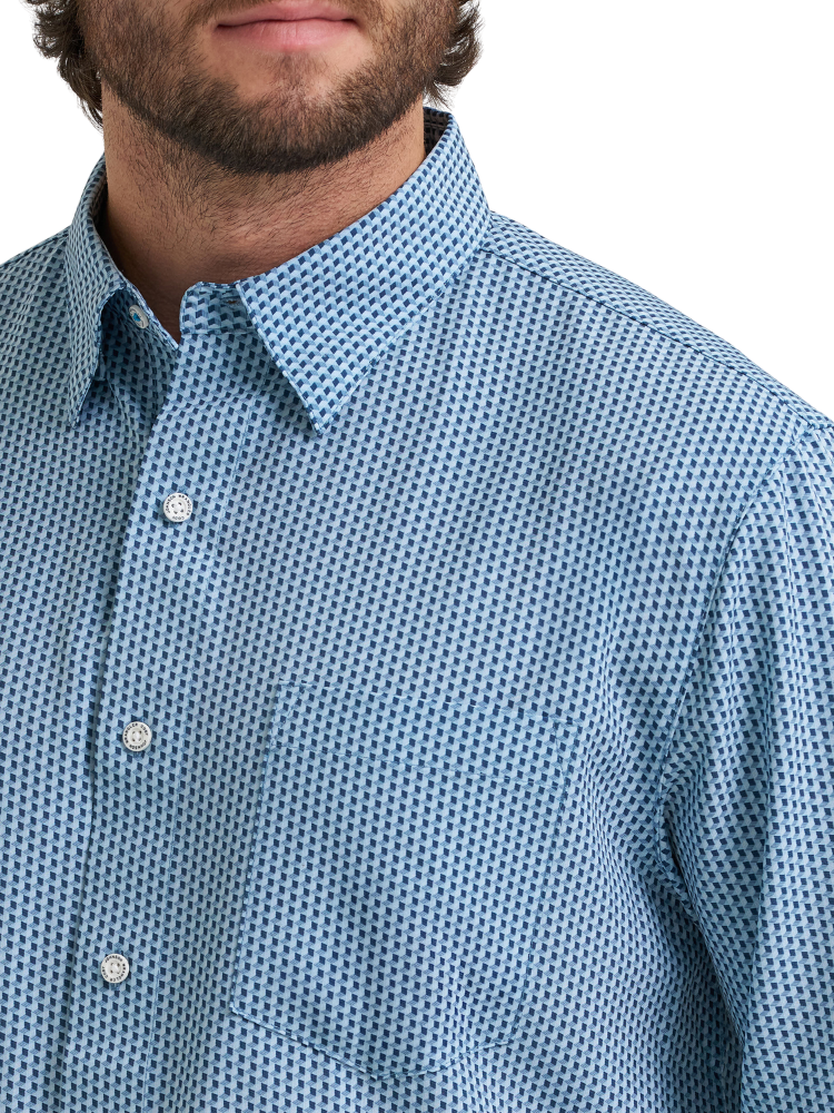 Chemise Wrangler® X Cody Johnson Performance Géo Blue - Homme