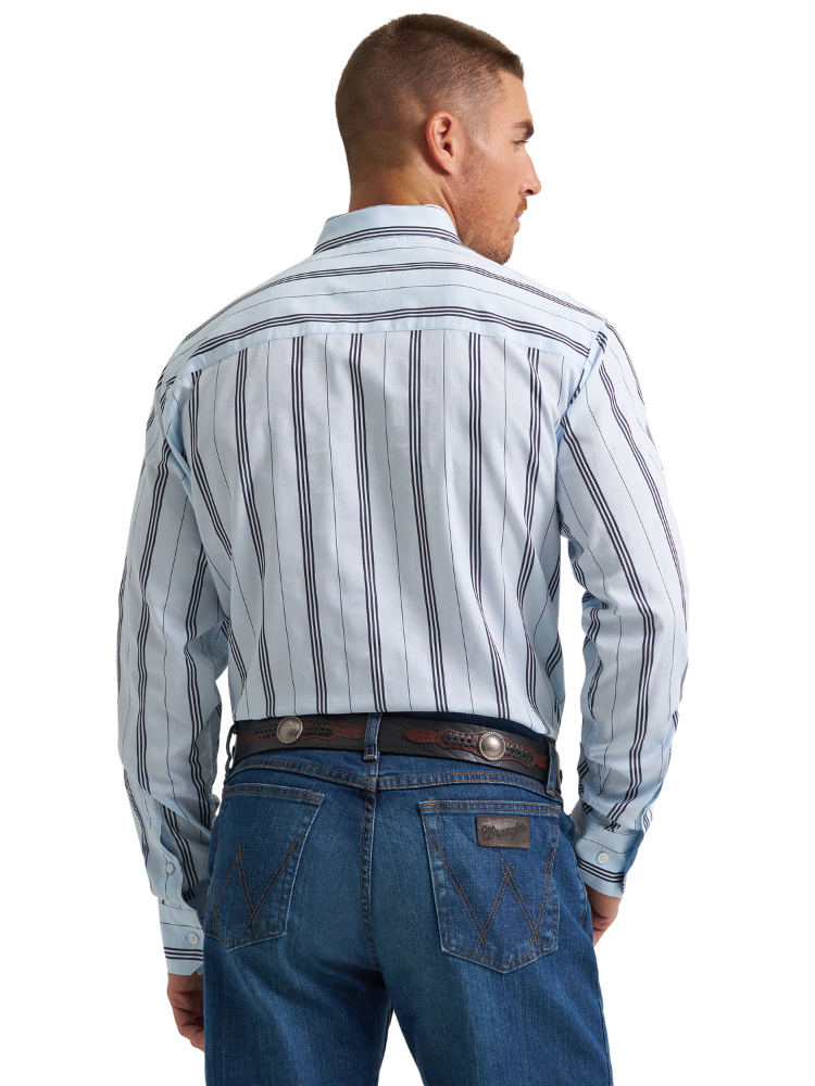 Chemise Western Wrangler® X Cody Johnson Rayée Bleu - Homme
