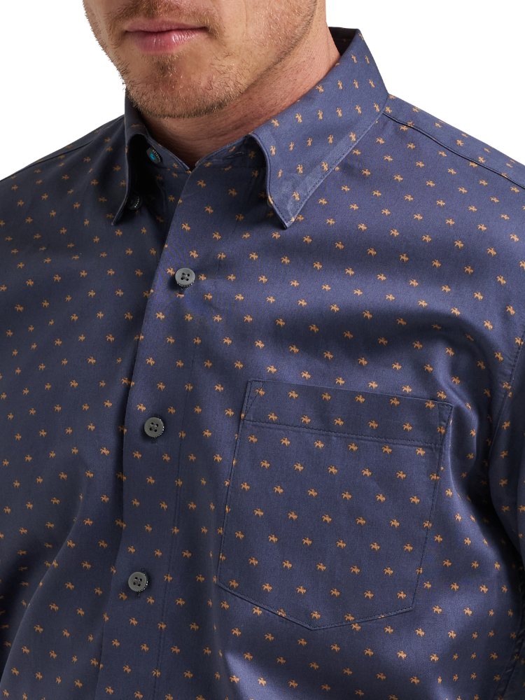 Chemise western Wrangler x Cody Johnson Navy - Homme