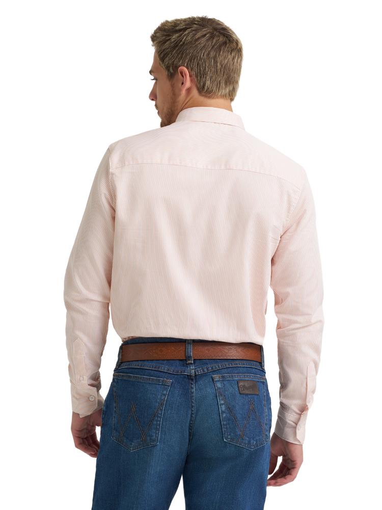Chemise Western Wrangler® X Cody Johnson Rayée Pêche - Homme
