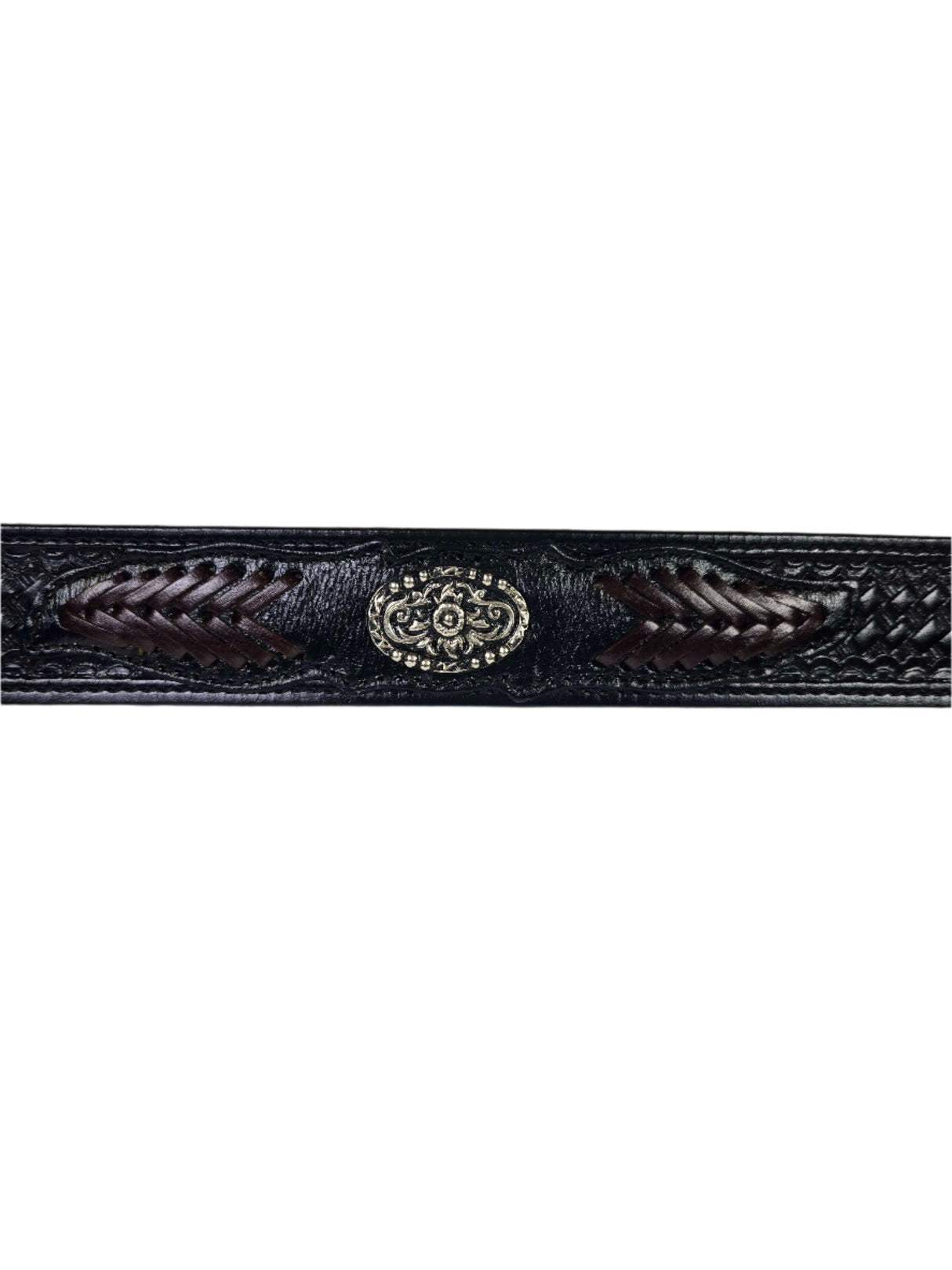Ceinture western Concho Oval noire - Homme