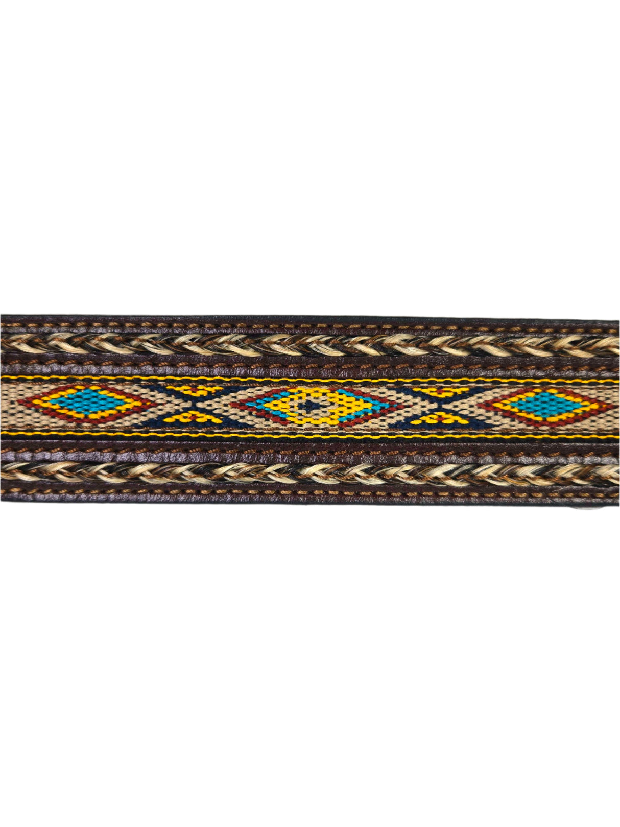 Ceinture western Aztec brune - Homme