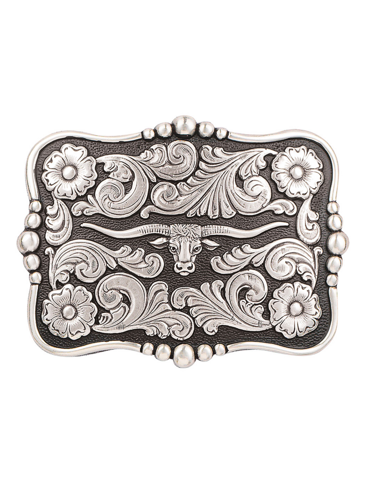 Floral Longhorn Belt Buckle