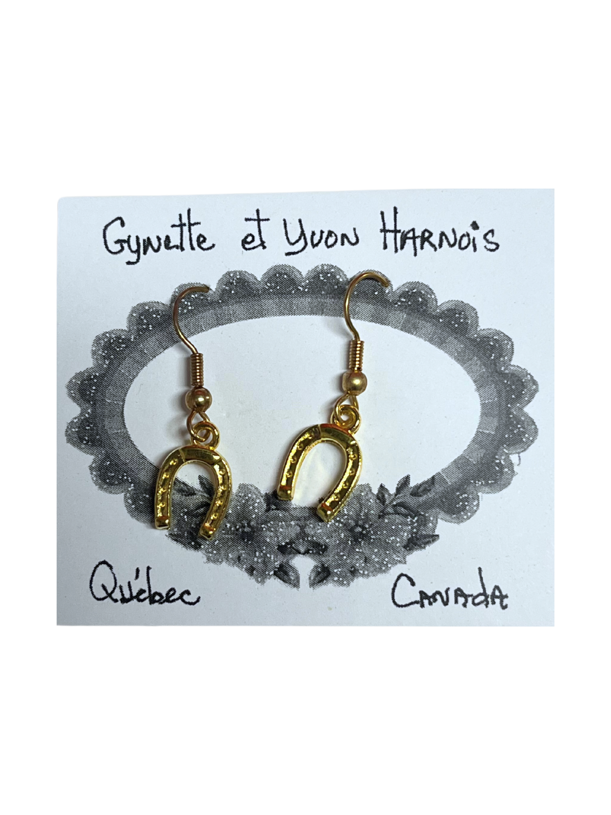 Gold horseshoe earrings