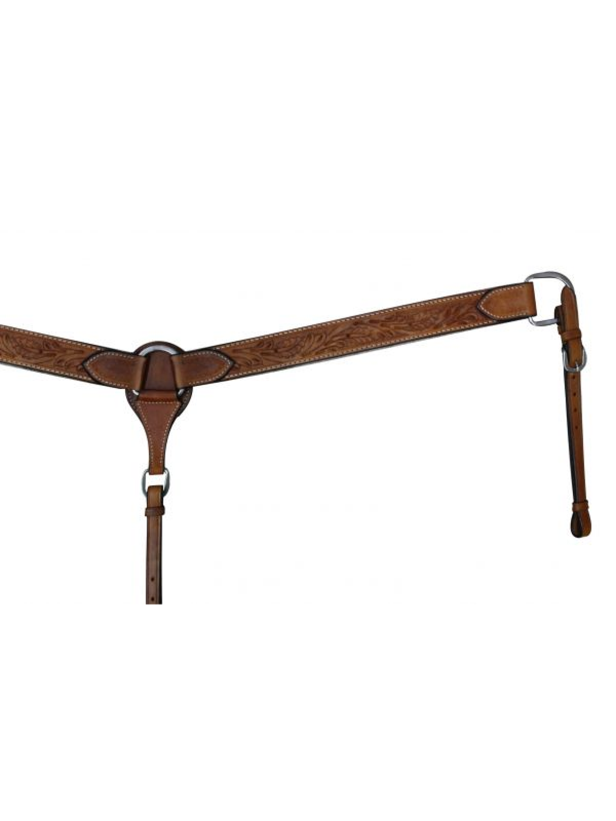 Bricole western en cuir à double couture avec ornements floraux