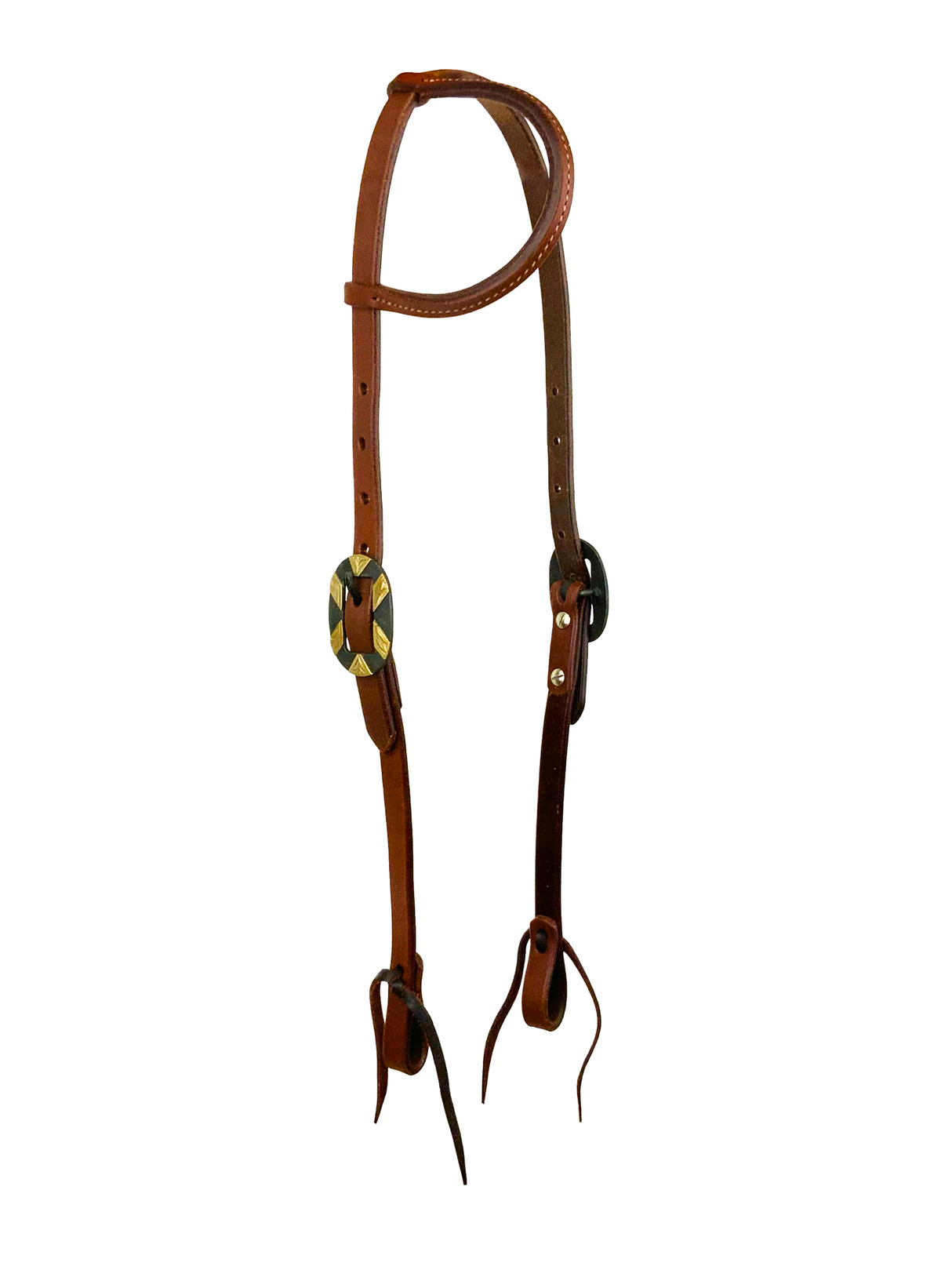 Bride Western à Oreille en Cuir avec Boucle Antique Silver