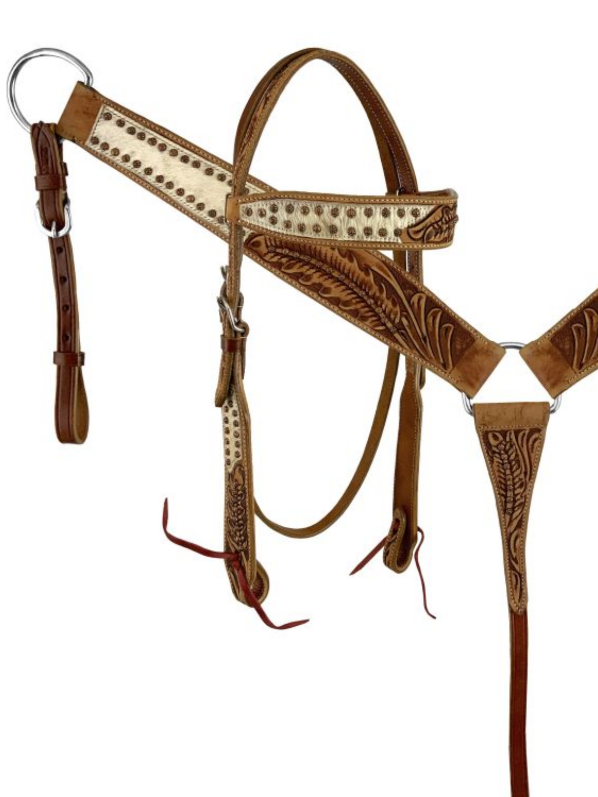 Ensemble de bride et bricole western Hair-on Floral Frontier