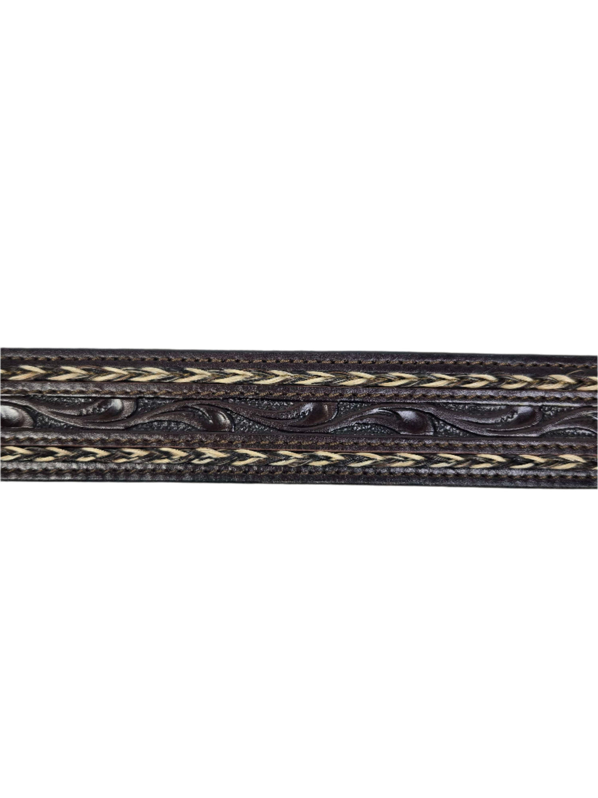 Ceinture western Floral Embossed brune - Homme