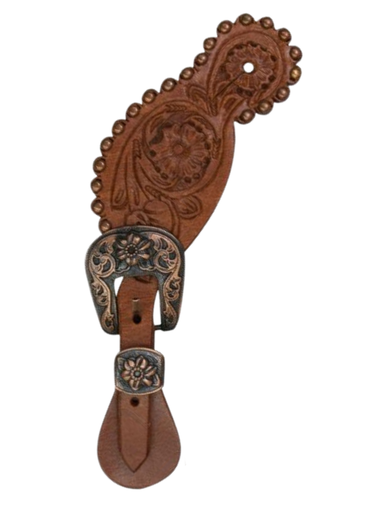 Copper Floral Western Spur Straps - Adult