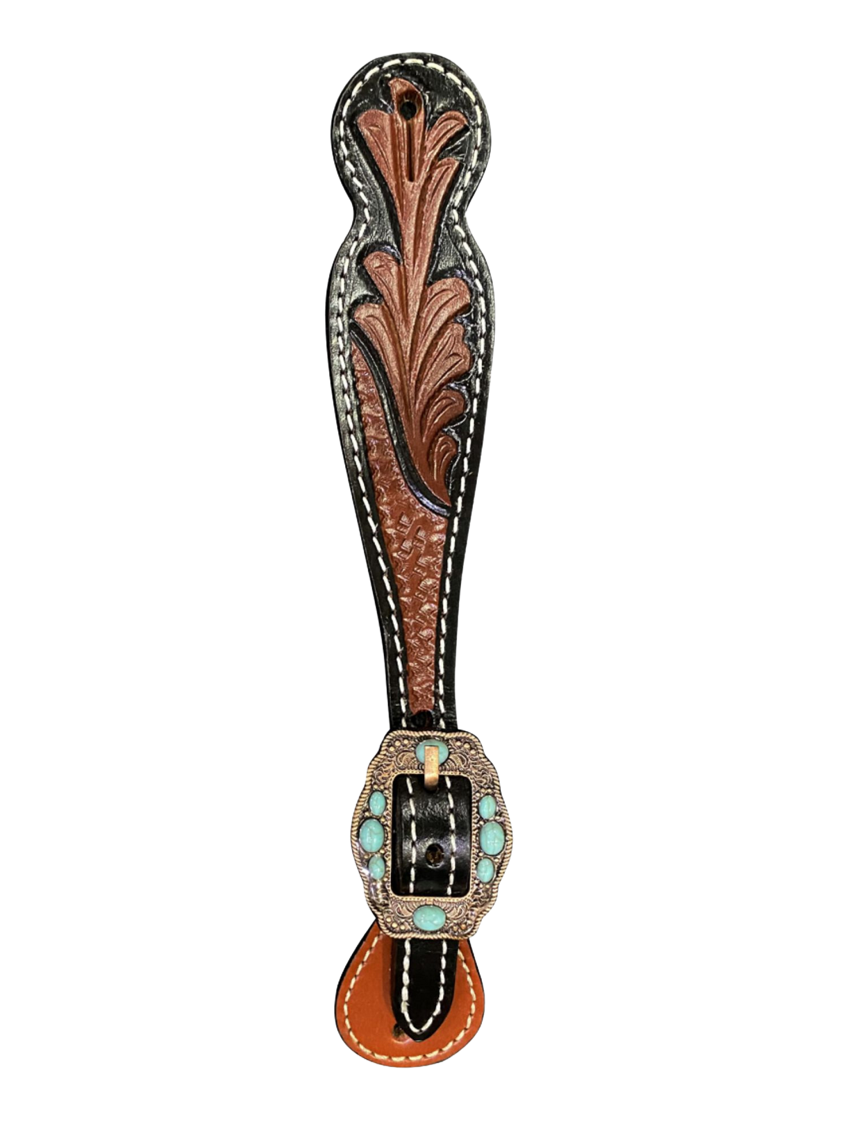 Two-Tone Floral Western Spur Straps - Adult