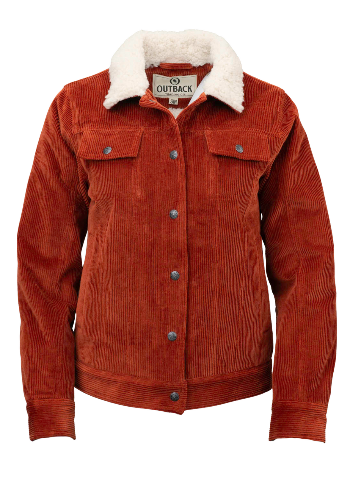 Manteau Georgia Corduroy rouille doublé berber - Femme