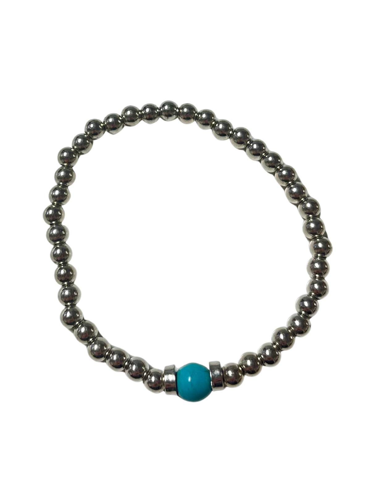 Silver bead bracelet