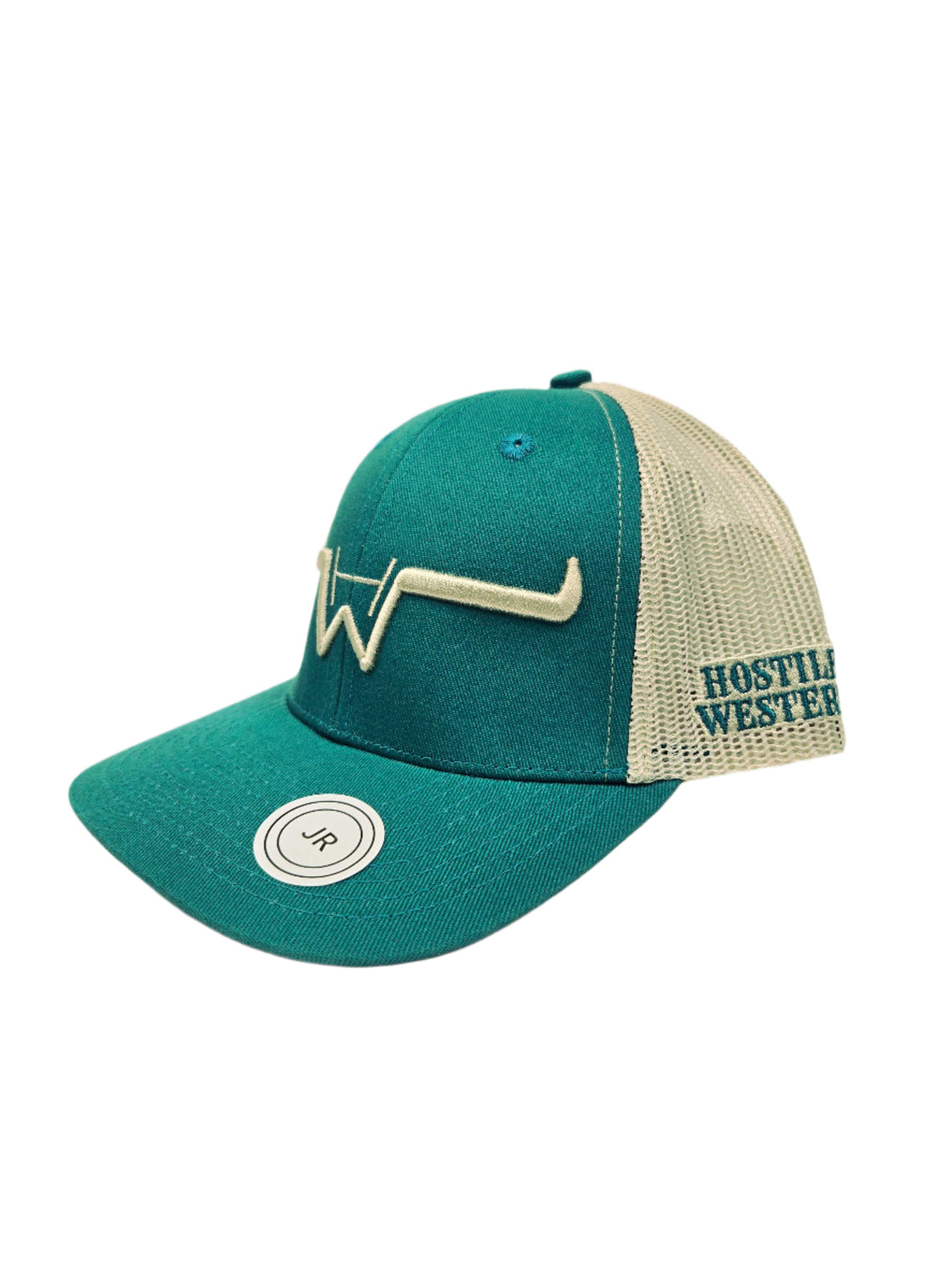 Casquette brodée turquoise/tan - enfant