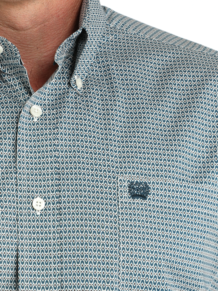 Chemise Western Teal/Noire classique - Homme