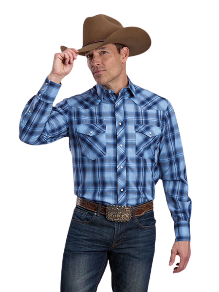 Chemise western Classics Multi Blue Plaid - Homme