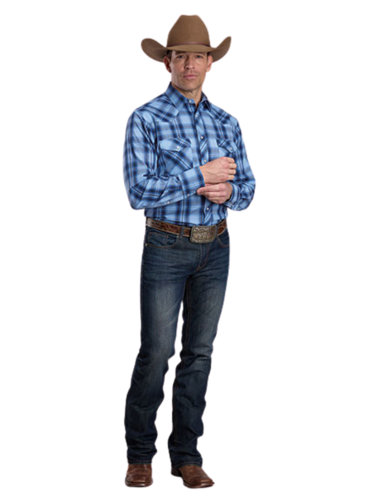 Chemise western Classics Multi Blue Plaid - Homme