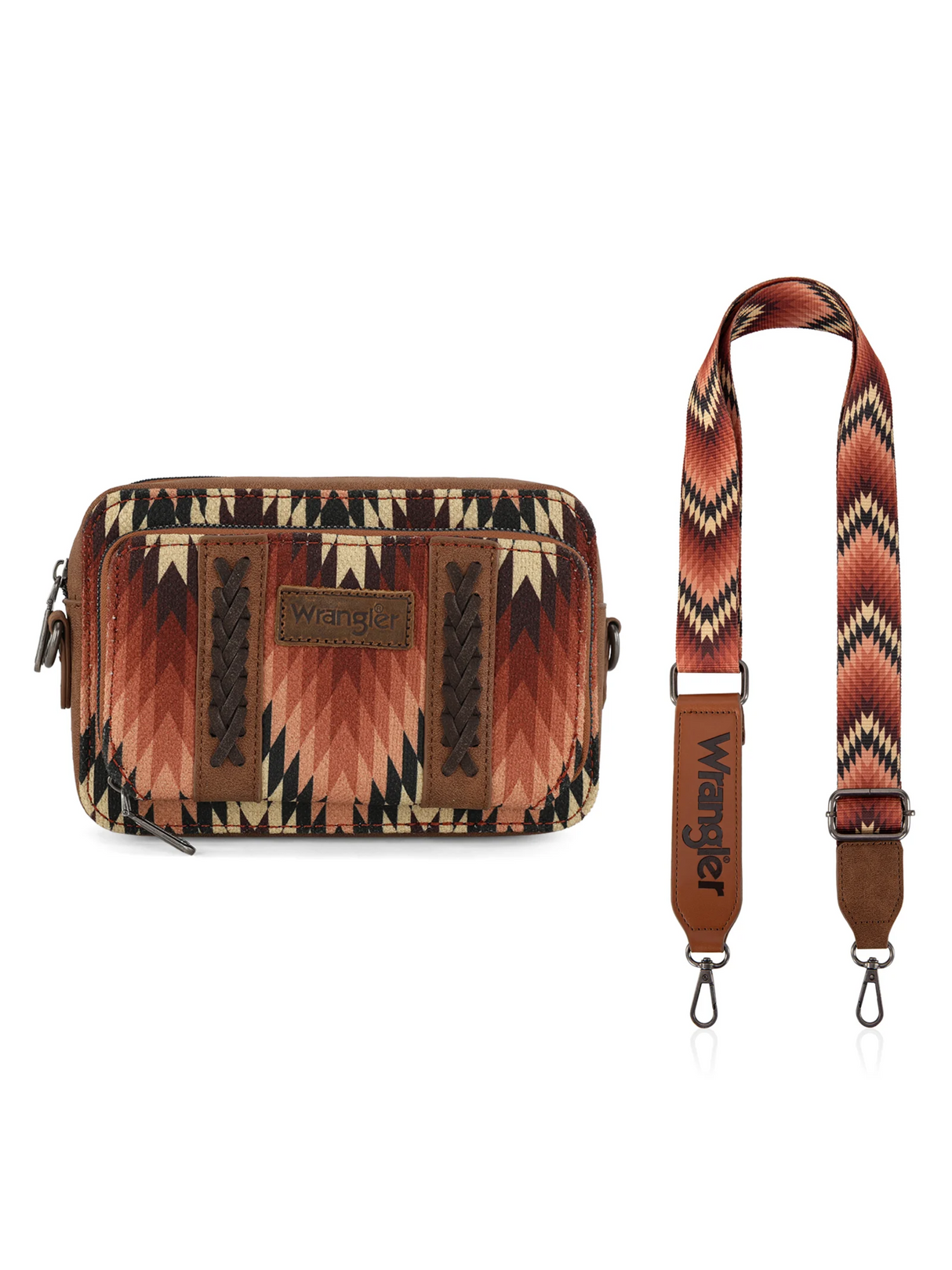 Sac à bandoulière Aztèque avec Compartiment Portefeuille