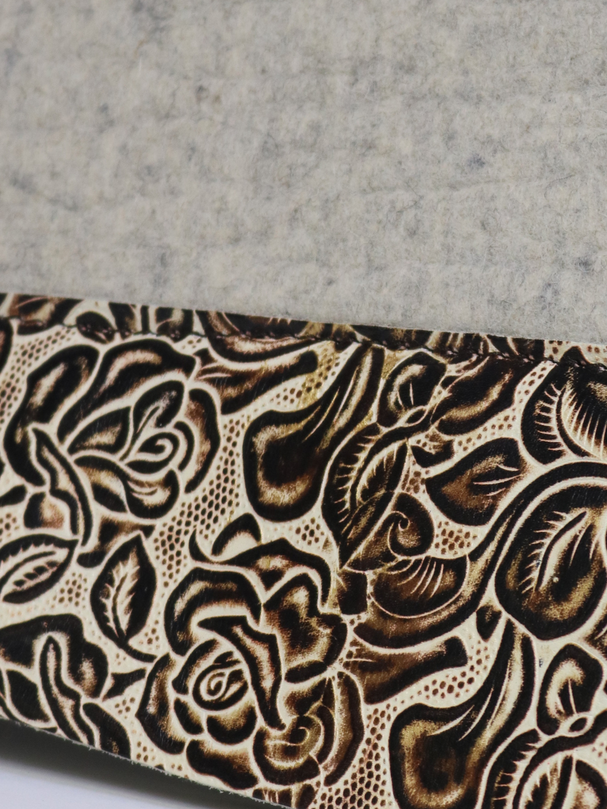 Tapis Western Beige avec Fleurs brunes