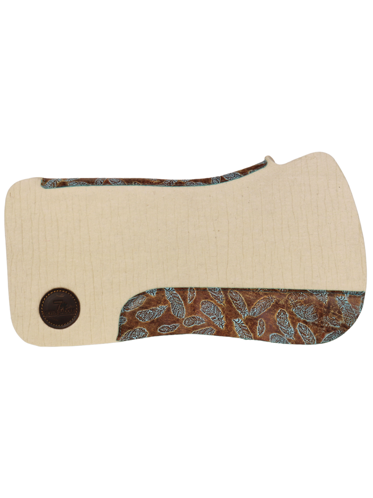 Beige Western Rug with Turquoise Feathers