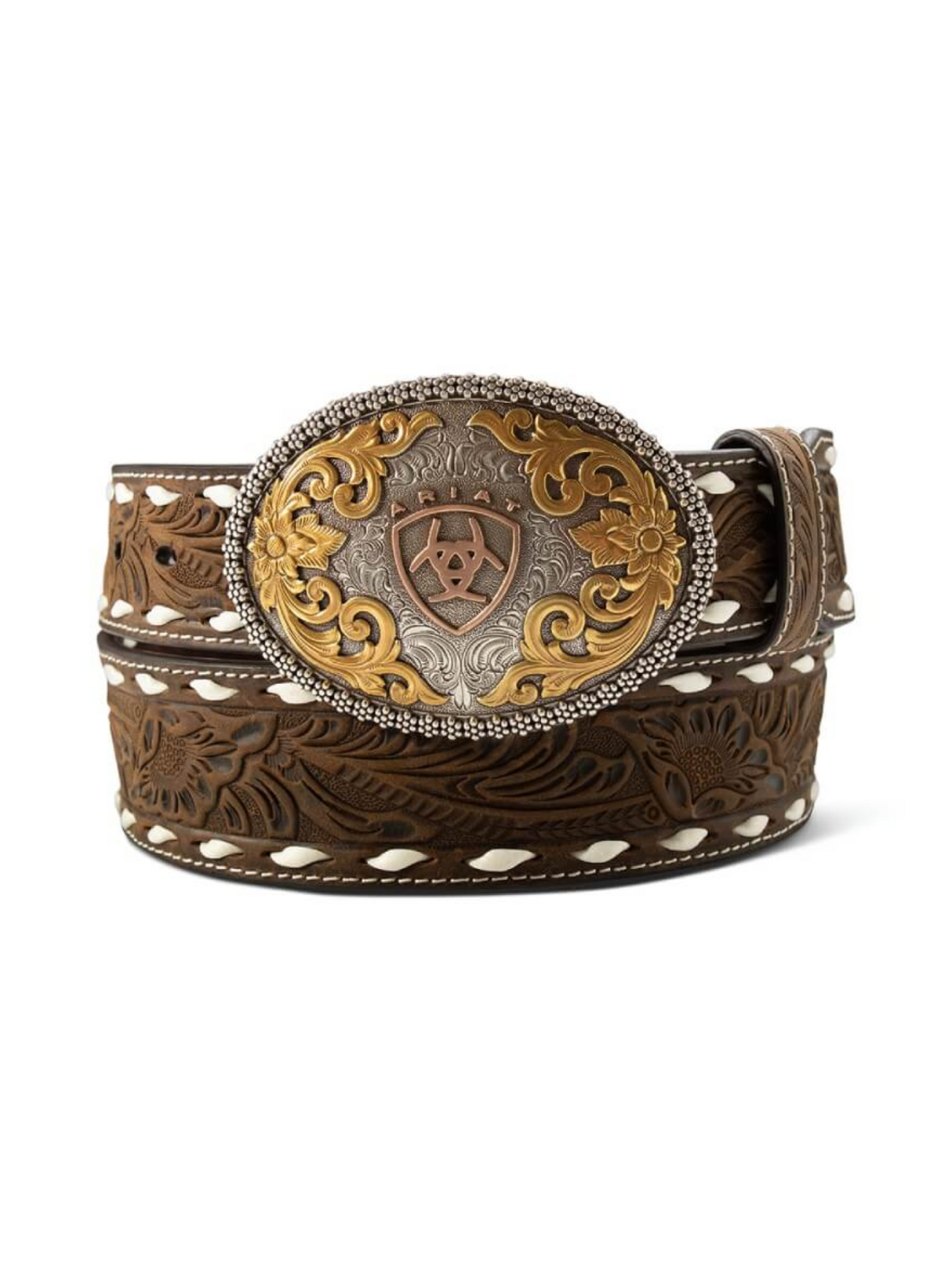 Ceinture western avec boucle Aged Bark - Homme