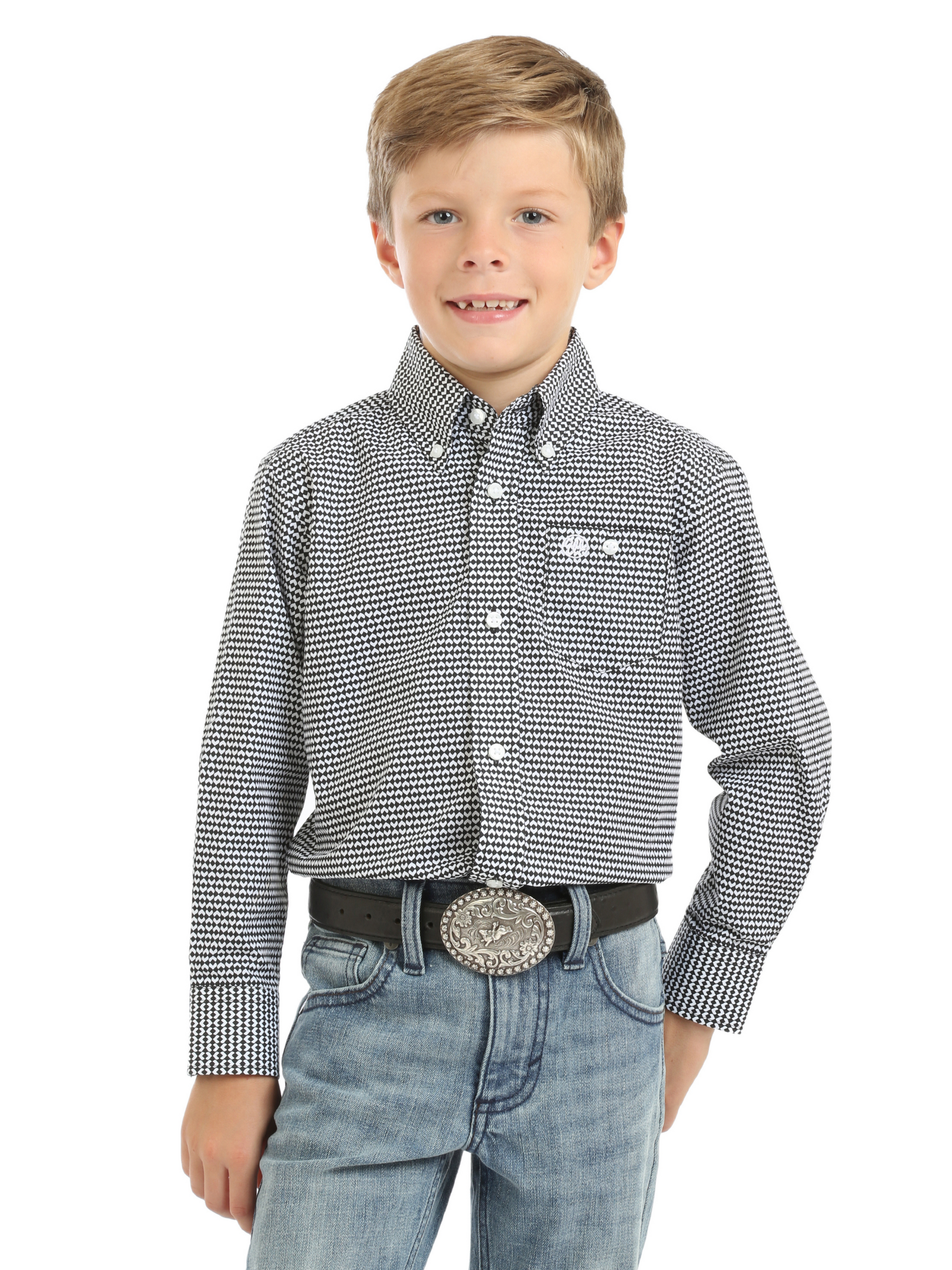 Chemise Carreauté Noir/Blanc - Enfant