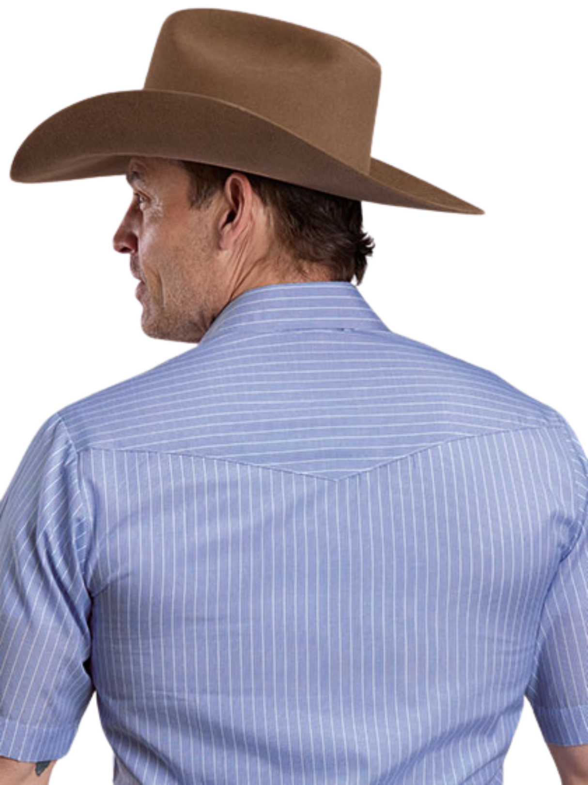Chemise Western Blue/White Wide Stripe - Homme