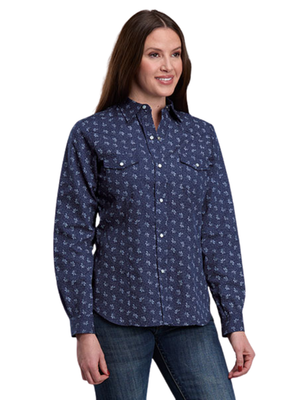 Chemise Western Florale Navy - Femme