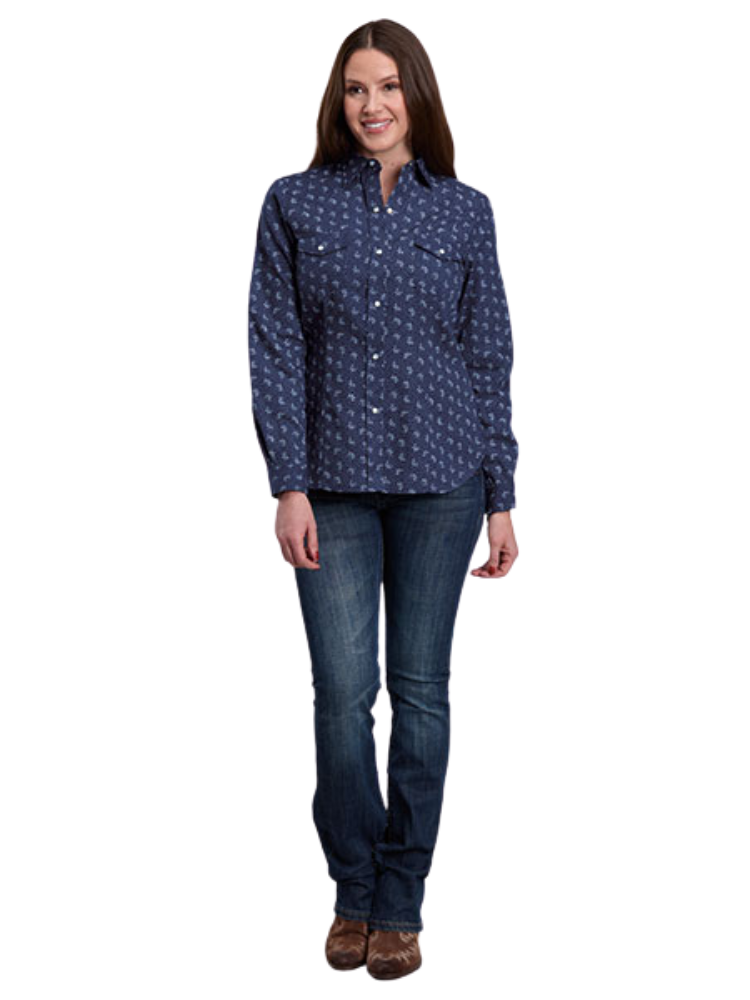 Chemise Western Florale Navy - Femme