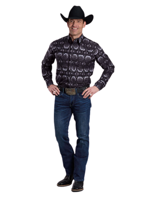 Chemise Western Ombre Aztec Horizontal - Homme