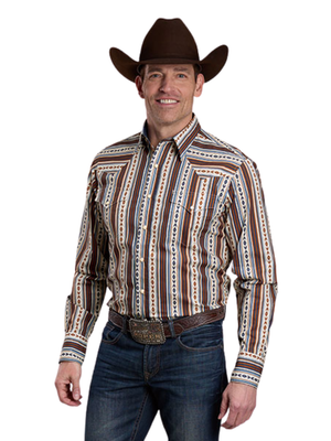 Chemise Western Performance Vertical Vintage Stripe - Homme