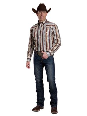 Chemise Western Performance Vertical Vintage Stripe - Homme