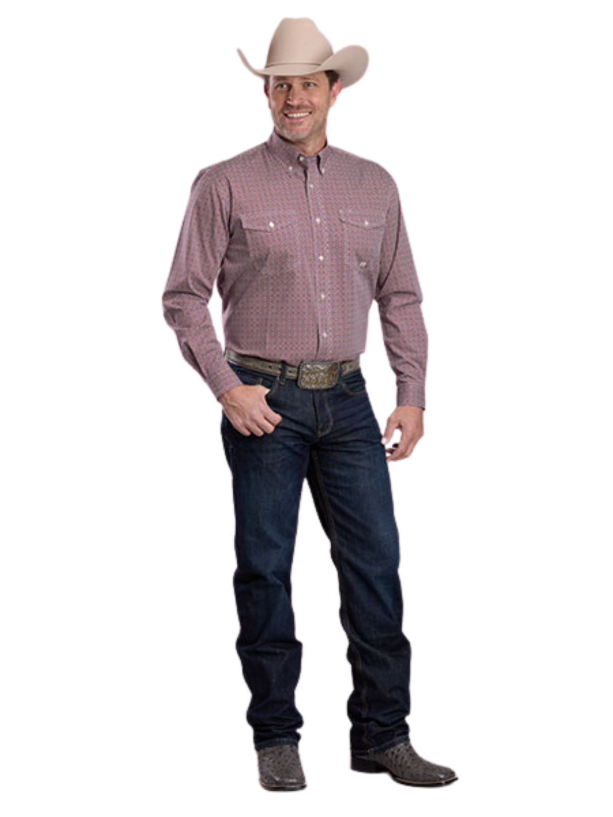 Western Shirt Amarillo Collection Red Tile Scarf - Men's