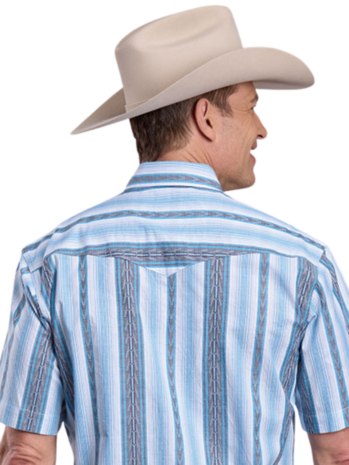 Chemise Western 2832 à manches courtes à Rayures Yarn Dye - Homme