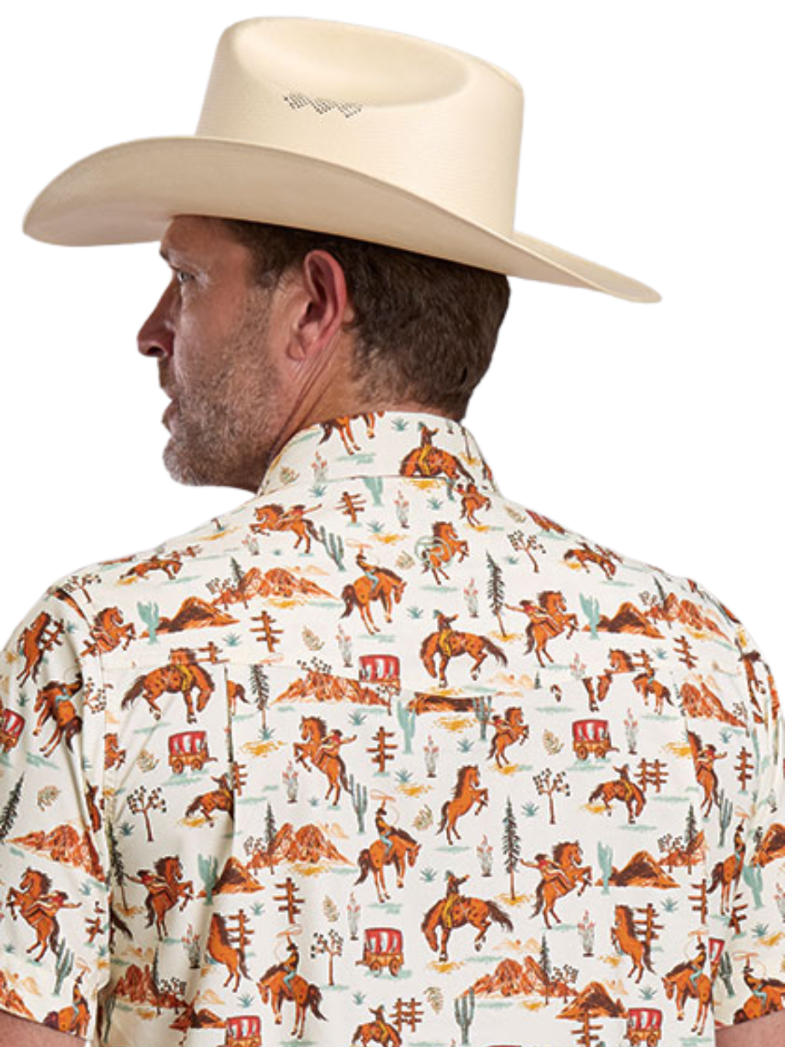 Chemise Western 3012 Imprimé Vintage Scenic à manches courtes - Homme