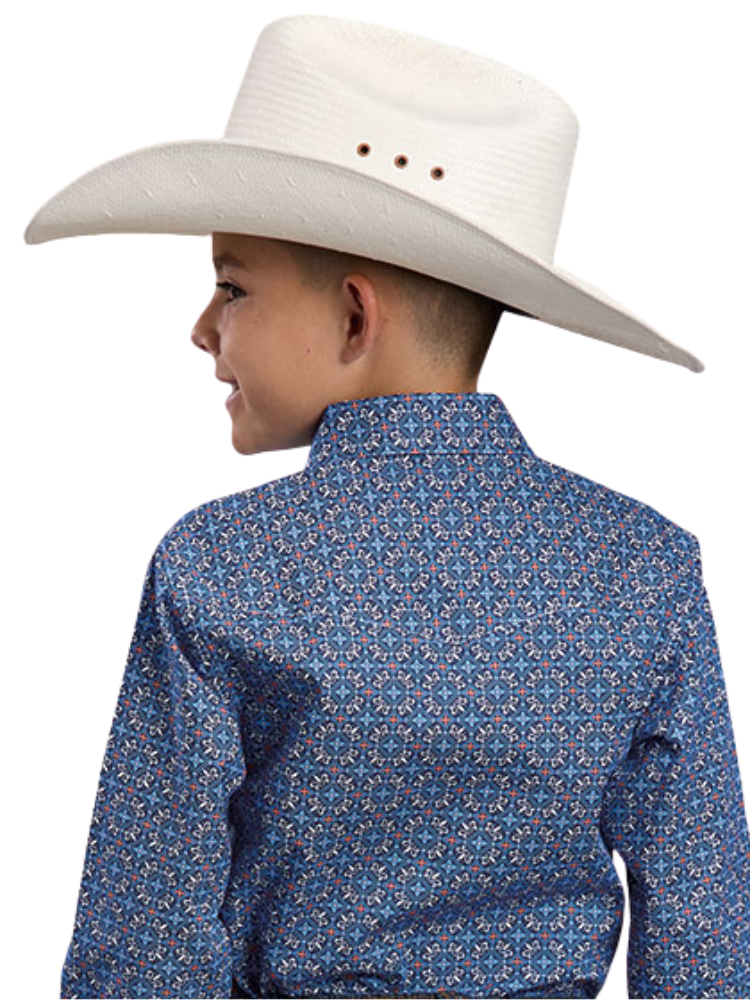 Western Sky Tile Scarf Shirt - Boy