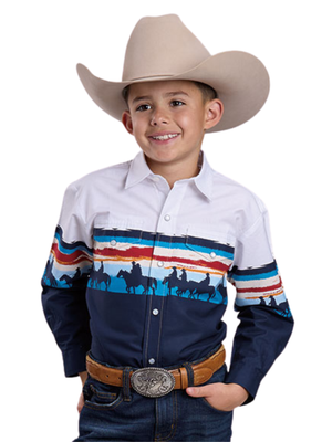 Vintage Western Shirt Sunset Border Collection - Boy's