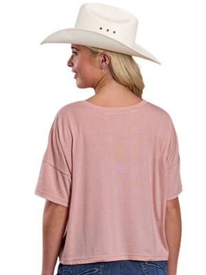 T-Shirt Cropped Oversize Longhorn - Femme