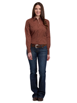 Chemise Western Performance Sienna Brown - Femme