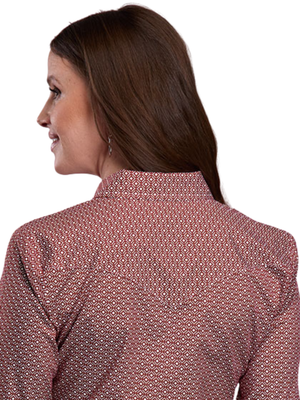 Women's Red Geo Western Shirt