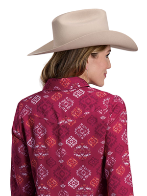 Chemise Western Aztec rose - Femme