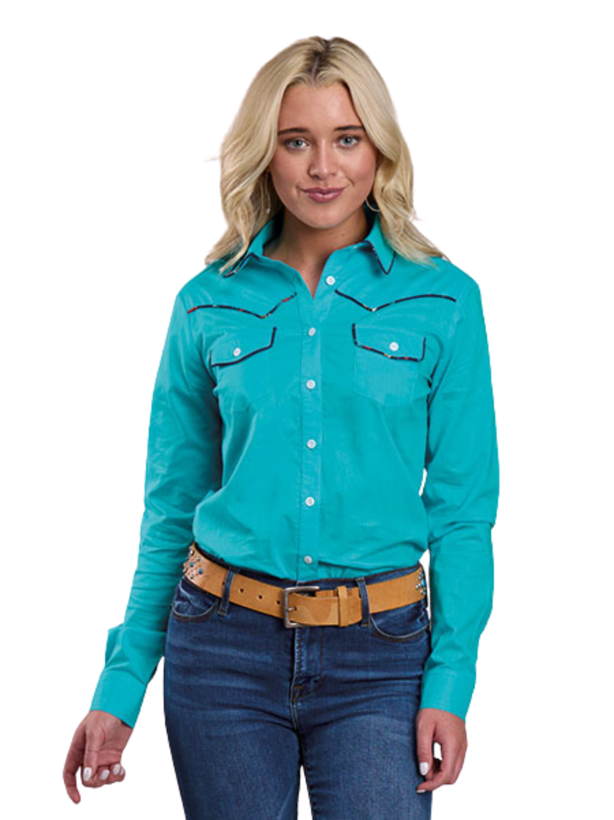 Chemise Western Turquoise Lawn - Femme