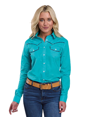Chemise Western Turquoise Lawn - Femme
