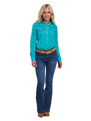 Chemise Western Turquoise Lawn - Femme