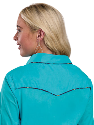 Chemise Western Turquoise Lawn - Femme