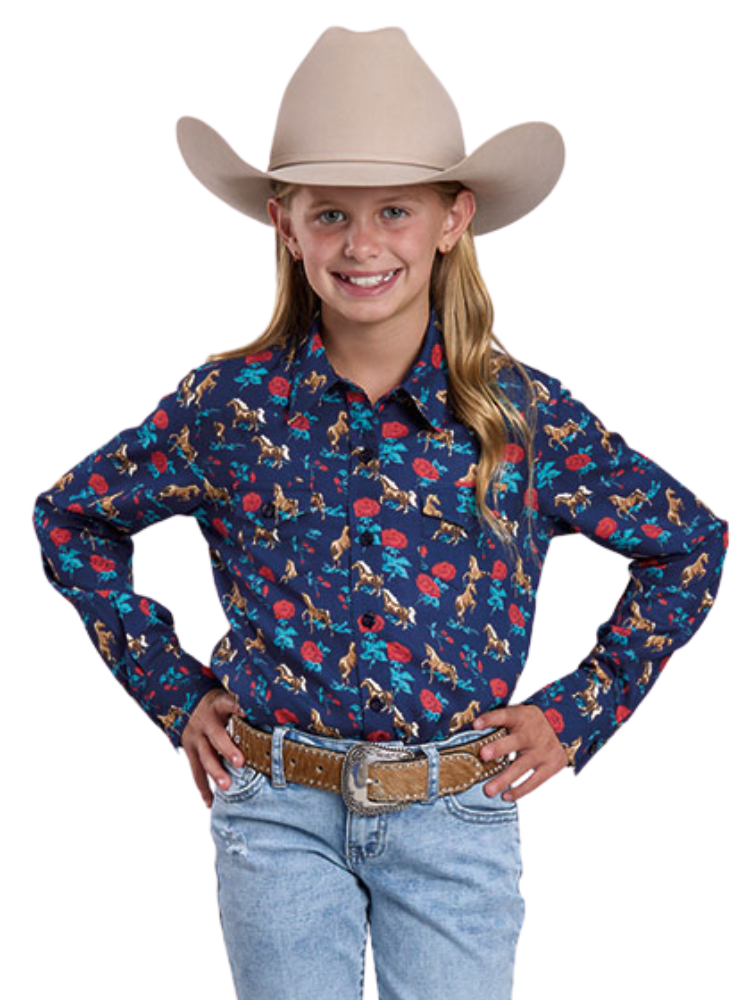 Chemise Western Horses & Roses Five Star - Fille
